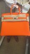 Hermes Birkin 25cm Orange Minium Togo PHW For Cheap