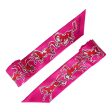 Hermes  Chevaux en Liberté  Rose Indien Silk Twilly Pair on Sale