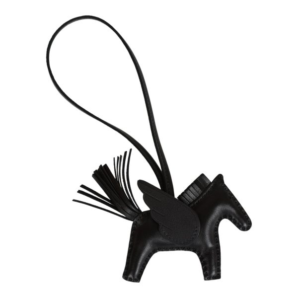 Hermes SO Black Pegasus Horse Rodeo Bag Charm Discount