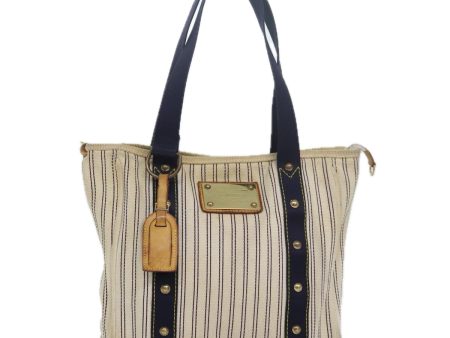 LOUIS VUITTON Antigua Cabas MM Tote Bag Beige Navy M40312  bs16226 on Sale