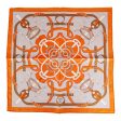 Hermes  Gavroche  Orange Silk Pocket Square Scarf 45cm For Cheap