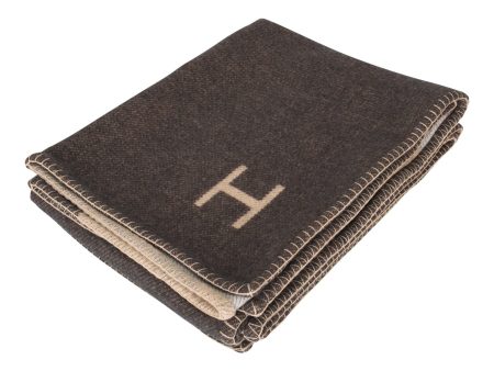 Hermes  H Casaque  Ecru and Carbone Blanket Sale