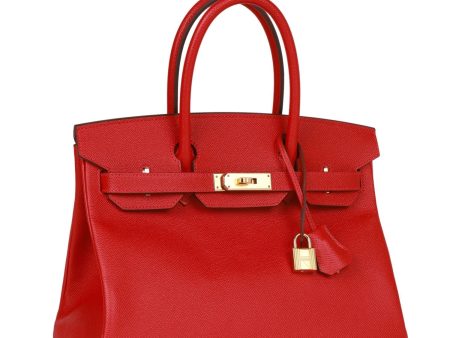 Hermes Birkin 30 Rouge Casaque Epsom Gold Hardware Online Sale