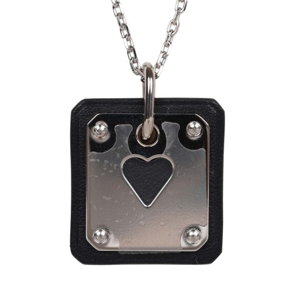 Hermes As De Coeur Pendant Black Swift Palladium Hardware on Sale