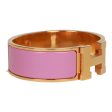 Hermes  Rose Nacarat  Wide Enamel Bracelet GM Gold Hardware Discount