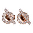 Hermes 18k Rose Gold San Coloris Diamond Finesse Earrings Fashion