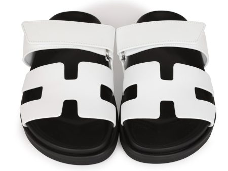 Hermes Chypre Sandals White Palladium Hardware Online now