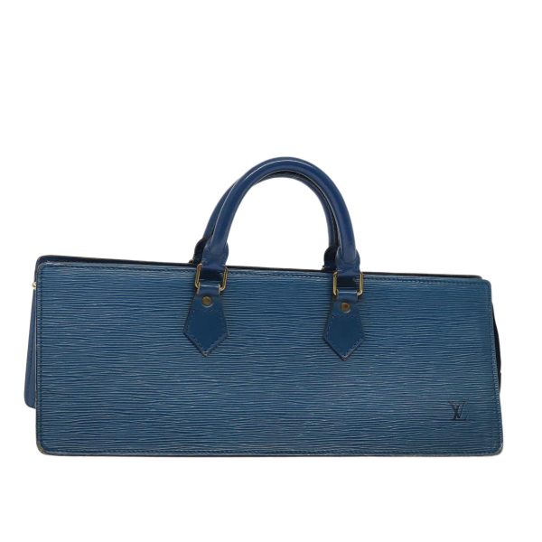 LOUIS VUITTON Epi Sac Triangle Hand Bag Blue M52095  82780 Discount