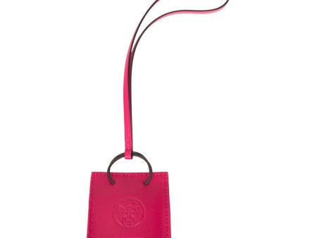 Hermes Rose Mexico Mini Shopping Bag Charm Discount