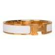 Hermes White Clic Clac H Narrow Enamel Bracelet PM GHW Online