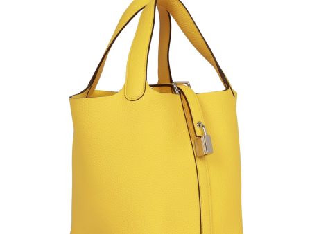 Hermes Picotin Lock 18 Jaune de Naples Clemence Palladium Hardware Discount