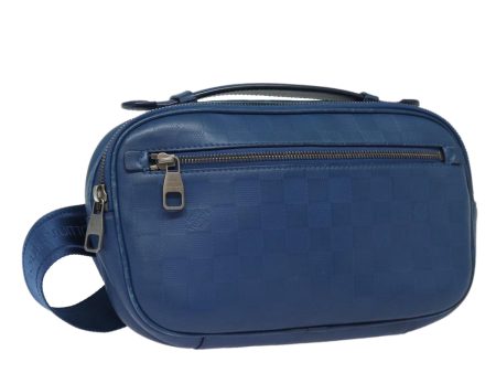 LOUIS VUITTON Damier Infini Ambreil Shoulder Bag Leather Blue N41354 LV 80596 Hot on Sale