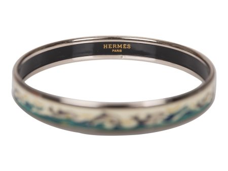 Hermes  Dolphins  Extra Narrow Printed Enamel Bracelet PM (65) (  - Excellent) Sale