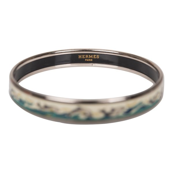 Hermes  Dolphins  Extra Narrow Printed Enamel Bracelet PM (65) (  - Excellent) Sale