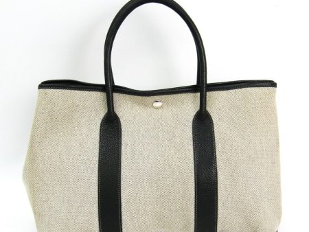 Hermes Natural Black Canvas Garden Party 36 Tote (SHA11055) Supply