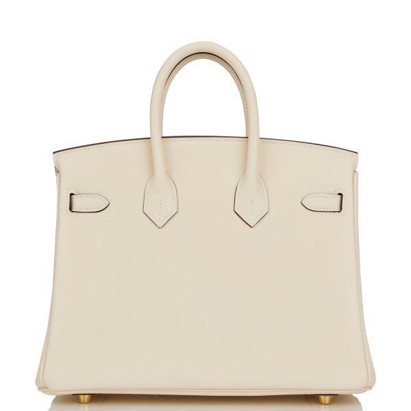 Hermes Birkin 25 Nata Swift Gold Hardware Fashion