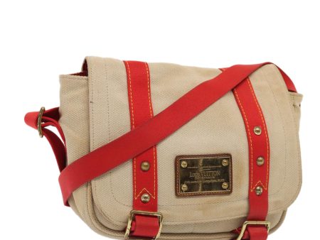 LOUIS VUITTON Antigua Buzzus PM Shoulder Bag Beige Red M40041  bs16509 For Discount