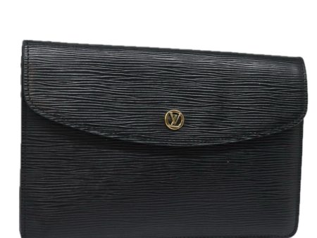 LOUIS VUITTON Epi Montaigne 23 Clutch Bag Black M52662  84140 on Sale