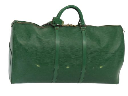 LOUIS VUITTON Epi Keepall 60 Boston Bag Green M42944  85274 Online now