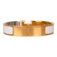 Hermes White Clic Clac H Narrow Enamel Bracelet PM GHW Online