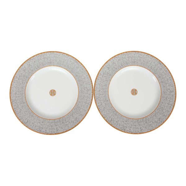 Hermes  Mosaique Au 24  Gold Presentation Plate Set Fashion