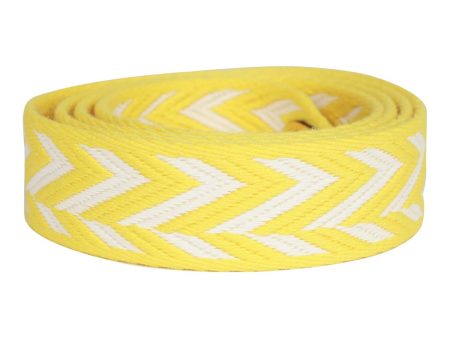 Hermes Shoulder Strap 25mm Jaune de Naples and White Canvas and Swift Gold Hardware Cheap