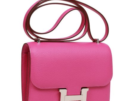 Hermes Constance 18 Magnolia Evercolor Palladium Hardware For Discount