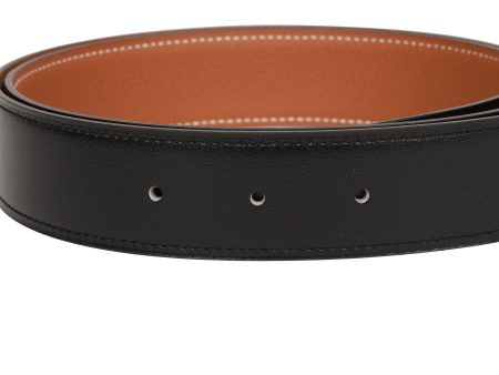 Hermes 32mm Reversible Black Gold Constance H Belt 85cm Brushed Gold Buckle For Cheap