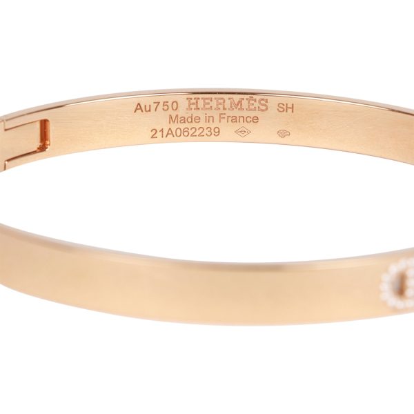 Hermes 18k Rose Gold Diamond H D Ancre Bracelet Online