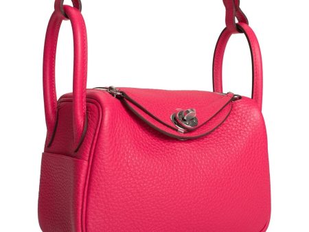 Hermes Mini Lindy Rose Extreme Clemence Palladium Hardware Cheap