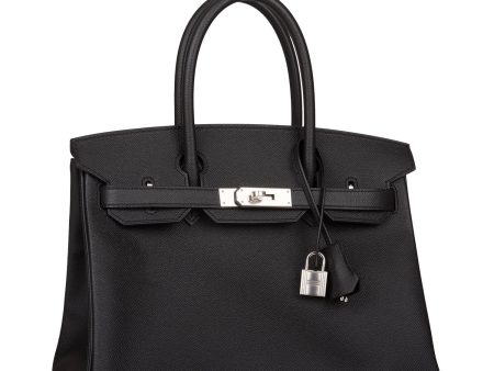 Hermes Birkin 30 Black Epsom Palladium Hardware Fashion