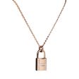 Hermes 18k Rose Gold Amulettes Cadenas Pendant Necklace Discount