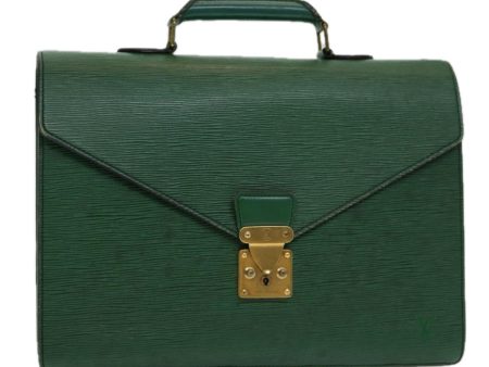 LOUIS VUITTON Epi Serviette Ambassador Business Bag Green M54412  84072 For Discount