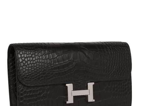 Hermes Constance Wallet To Go Black Matte Alligator Palladium Hardware Discount