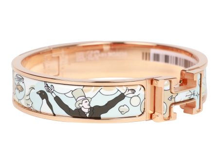 Hermes Dans Les Nuages Clic Clac H Narrow Enamel Bracelet For Cheap