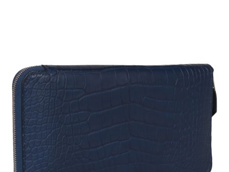 Hermes Azap Classic Wallet Bleu Saphir Matte Alligator Palladium Hardware For Cheap