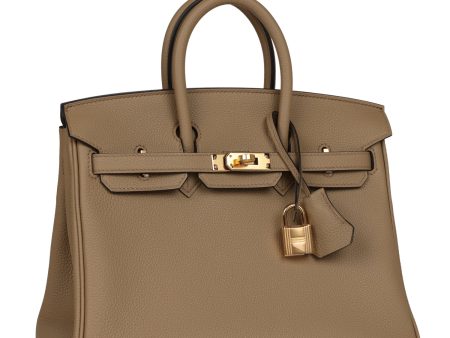 Hermes Birkin 25 Beige Marfa Togo Gold Hardware Fashion