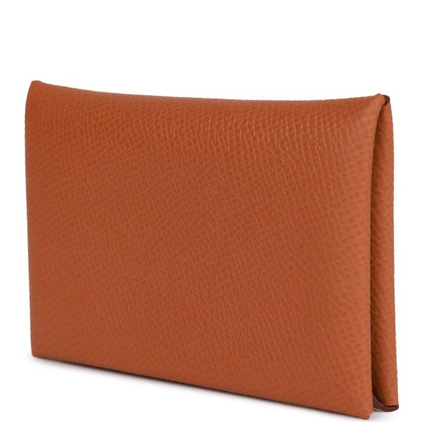 Hermes Calvi Card Holder Gold Epsom Palladium Hardware Online Hot Sale