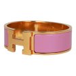 Hermes  Rose Nacarat  Wide Enamel Bracelet GM Gold Hardware Discount