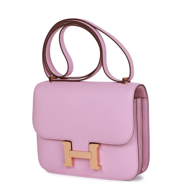 Hermes Constance 18 Mauve Sylvestre Chevre Rose Gold Hardware Cheap