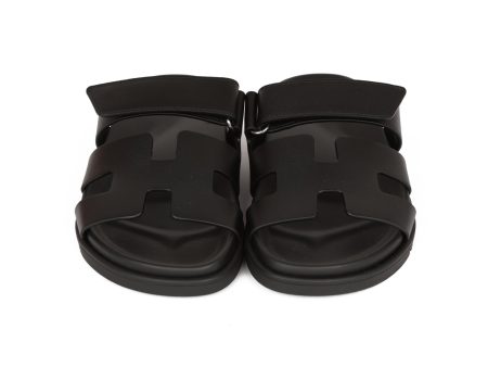 Hermes Chypre Sandals Black Calfskin 37 Sale