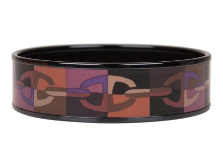 Hermes  Optique Chain d Ancre  Wide Printed Enamel Bracelet PM (65) For Sale