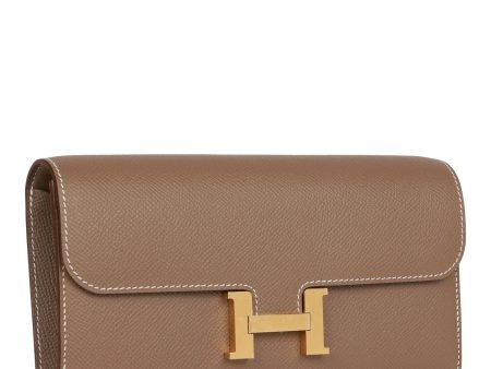 Hermes Constance Wallet To Go Etoupe Epsom Gold Hardware Online now