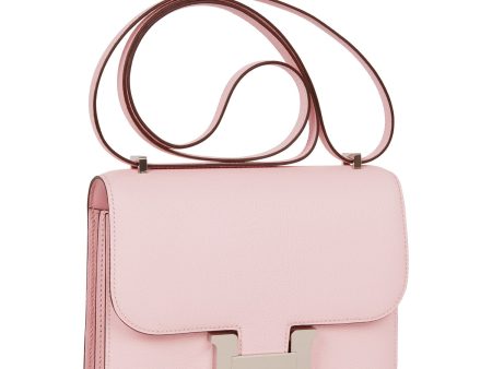 Hermes Constance 18 Rose Sakura Chevre Palladium Hardware For Cheap