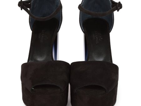 Hermes Flirt 60 Sandals Black Suede 36 Online