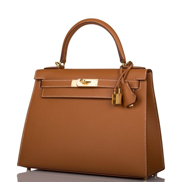 Hermes Kelly 28 Sellier Gold Epsom Gold Hardware Online now