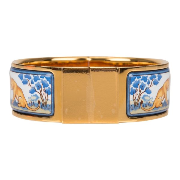 Hermes  Safari  Loquet Wide Printed Enamel Bracelet PM (65) ( ) Online Sale