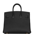 Hermes Birkin 25 Black Togo Gold Hardware For Sale