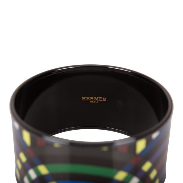 Hermes  Multicolor Circles  Extra Wide Printed Enamel Bracelet PM (65) ( ) on Sale