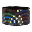 Hermes  Multicolor Circles  Extra Wide Printed Enamel Bracelet PM (65) ( ) on Sale